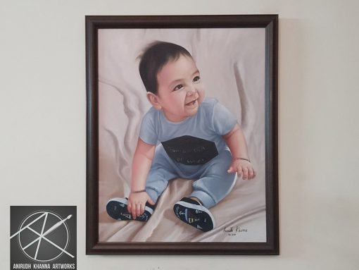 Cute boy oil painting